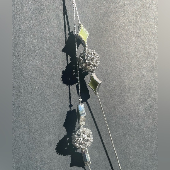 Charming Charlie Necklace & Earring Set. Metal Beads With Light Green Accent.NWT - Picture 2 of 5